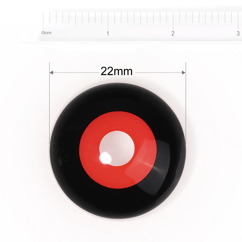 Jigsaw Black And Red Sclera Contacts - PsEYEche