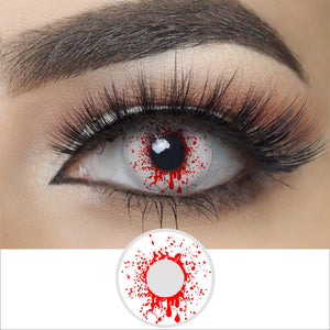 White Crazy Blood Splat Contacts
