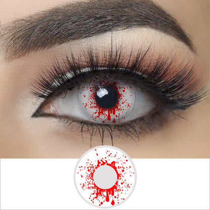 White Crazy Blood Splat Contacts