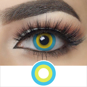 Blue And Yellow Circle Contacts