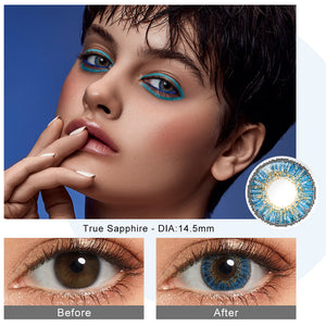 3 Tone True Sapphire Coloured Contacts | Yearly