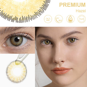 Premium Hazel Coloured Contacts | Yearly