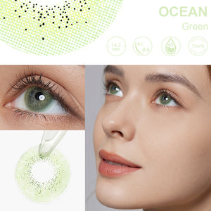 Ocean Green Coloured Contacts | Yearly
