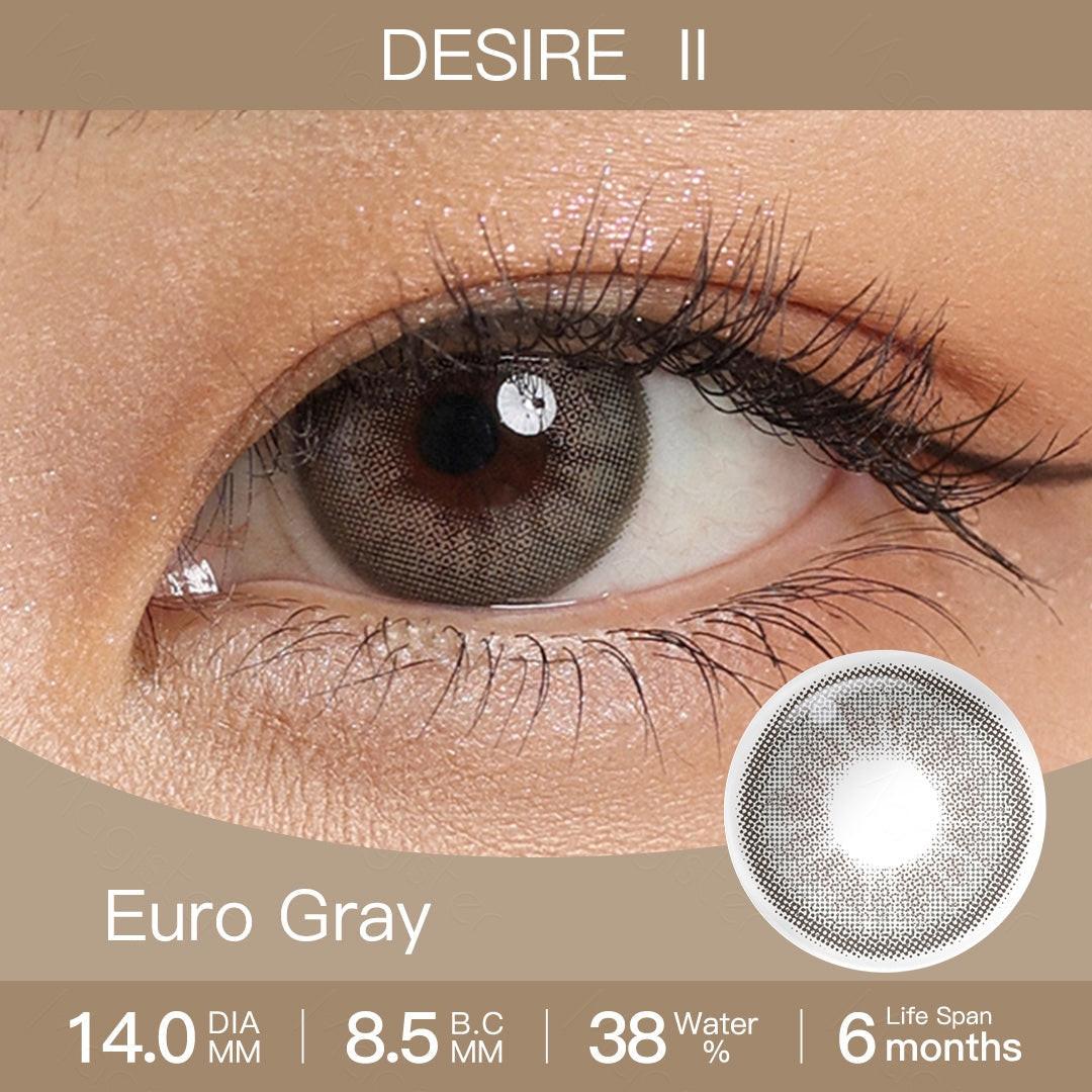 Desire II Euro Gray Coloured Contacts | 6 Months