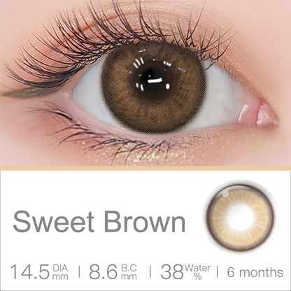 Luna Sweet Brown Coloured Contacts | 6 Months