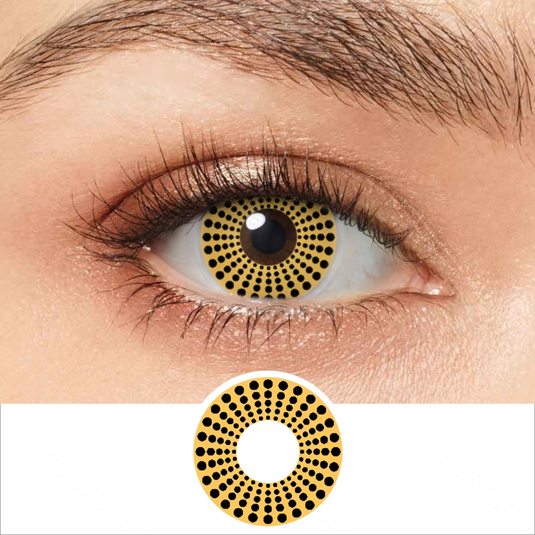 Pumpkin Polka Dot Contacts