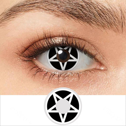 Black White Pentagram Contacts