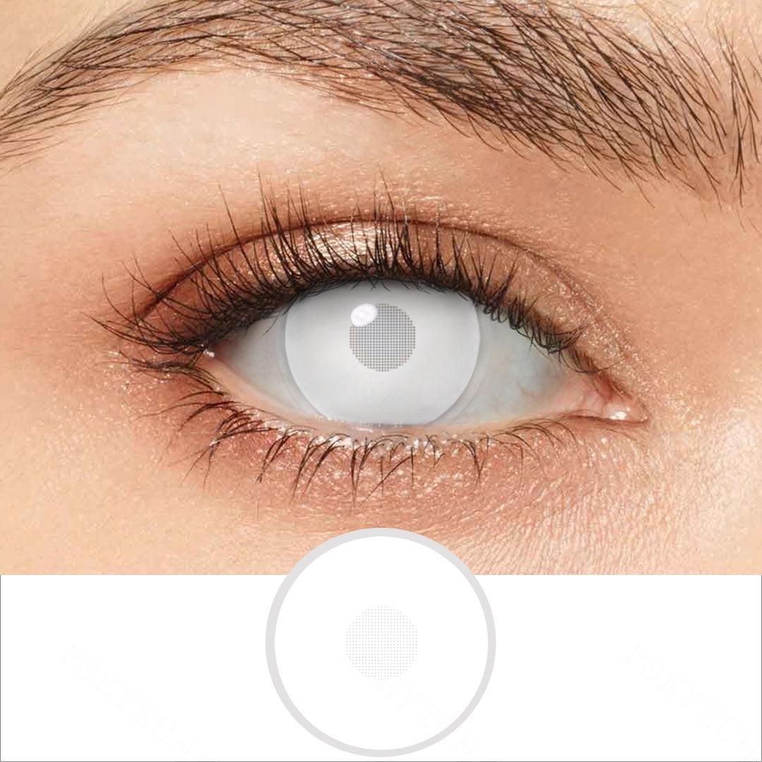 White Mesh Pupil Eye Contacts