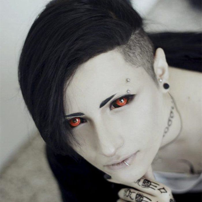 Jigsaw Black And Red Sclera Contacts - PsEYEche